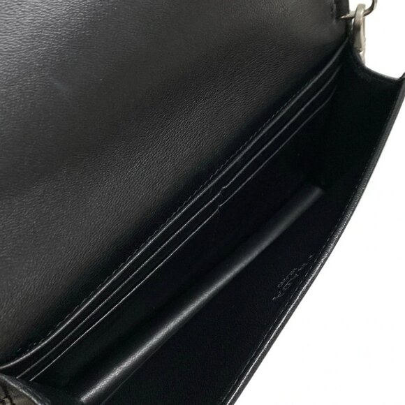 Auth PRADA Gathered Wallet Black Leather Other Style Wallet - Picture 4 of 11